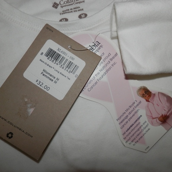 NEW Columbia Womens Medium Pink Ribbon LS T Shirt - Picture 8 of 8